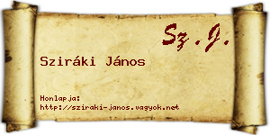 Sziráki János névjegykártya