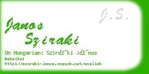 janos sziraki business card